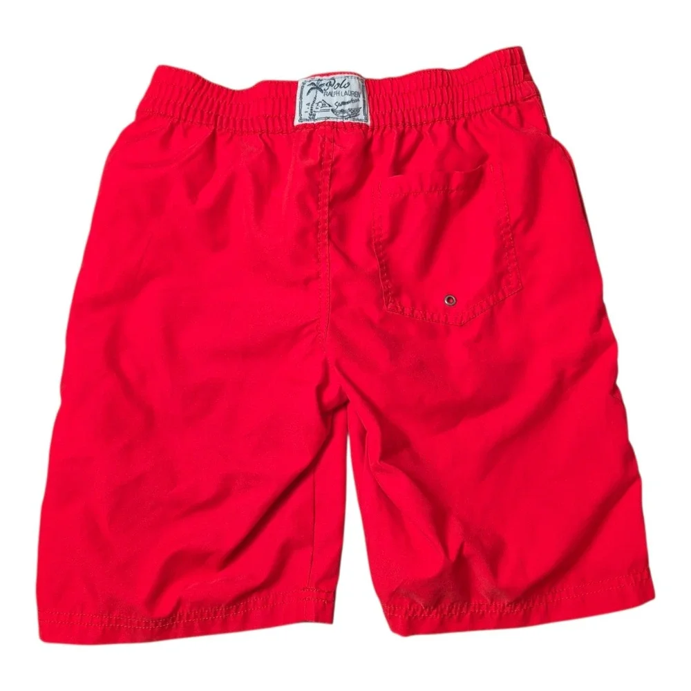 Polo Ralph Lauren Boys M 10-12 Red‎ Big Pony Swim Trunks Board Shorts Lined